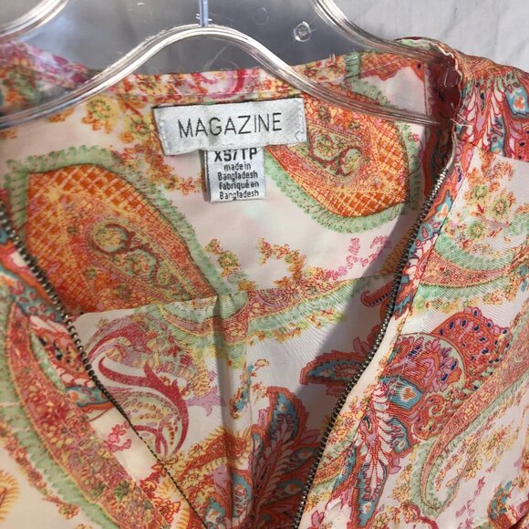 Pastel Paisley Roll-Sleeve top - Picture 4 of 6